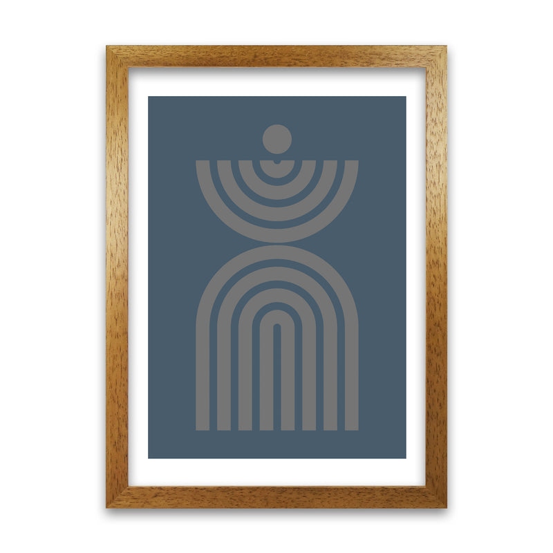Mid Century Grey and Blue Wall Art Prints C Oak Grain