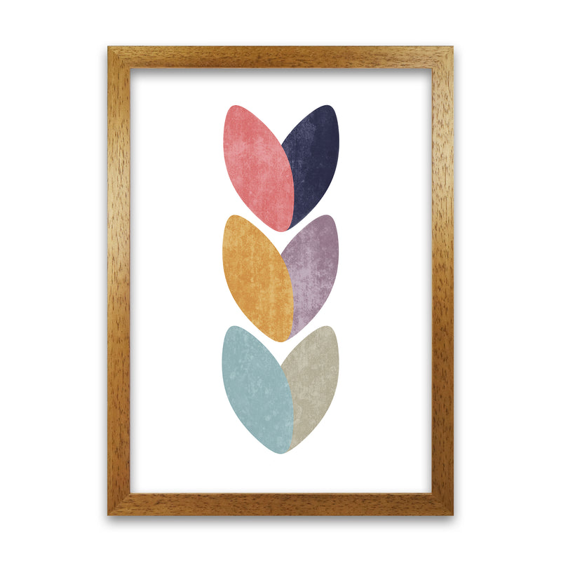 Scandinavian Hearts Wall Art Print B Oak Grain