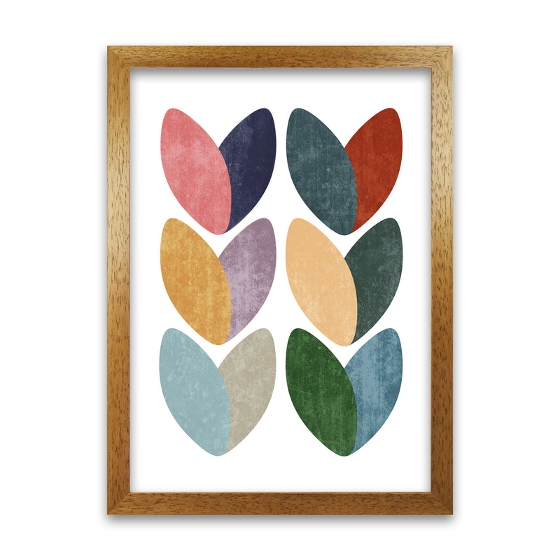 Scandinavian Hearts Wall Art Print C Oak Grain