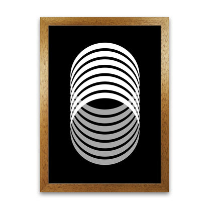 Abstract Modern Back and White Circles Original Oak Grain
