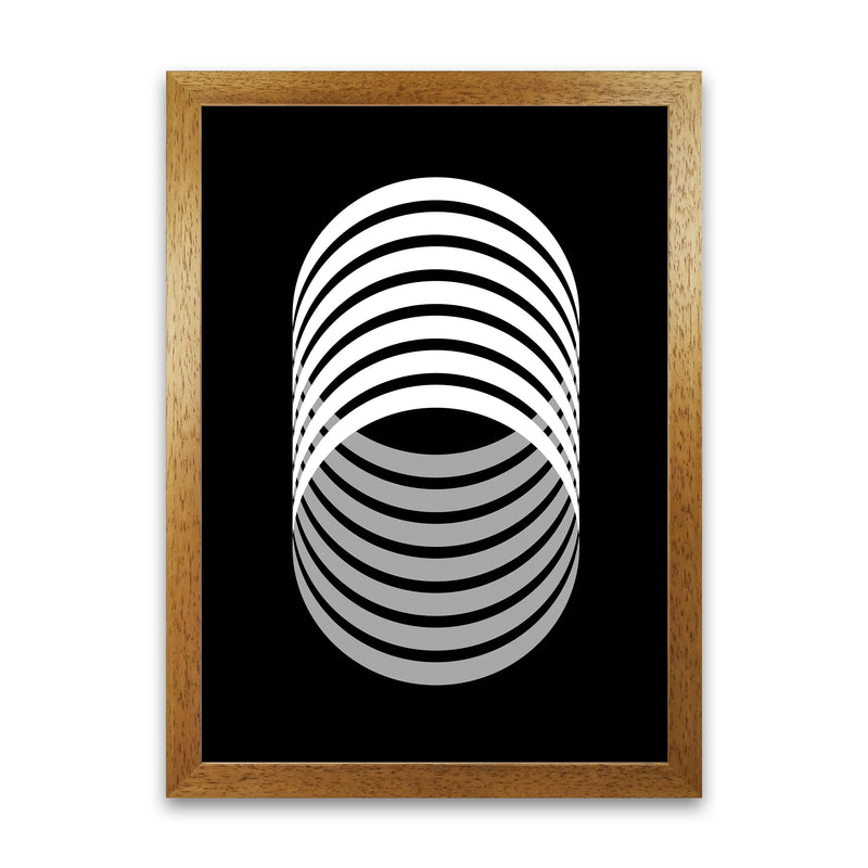 Abstract Modern Back and White Circles Original Oak Grain