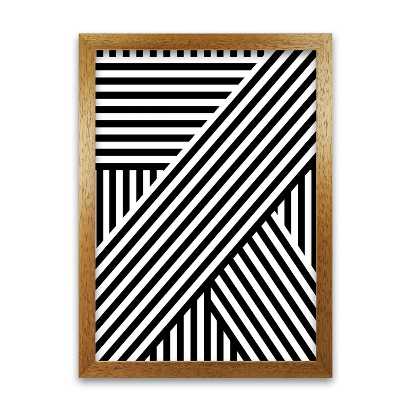 Black and White Large Stripes Oak Grain
