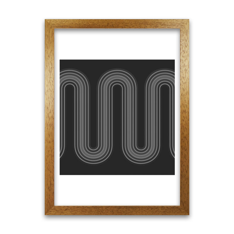 Black and White Line Art Oak Grain
