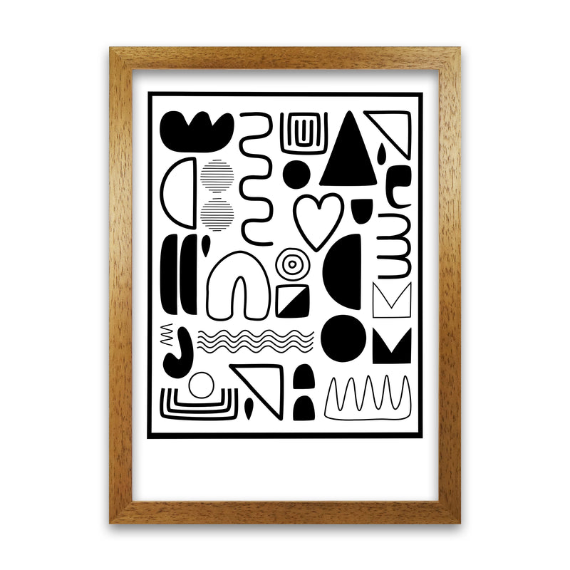 Black and White Scandinavian Shapes Oak Grain