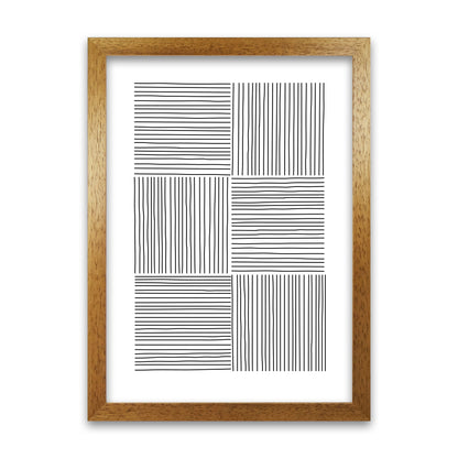 Black and White Squared Lines Oak Grain