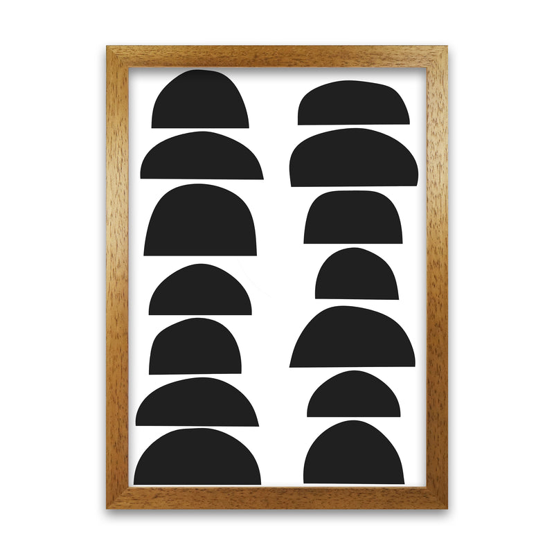 Black Half Circles Original Oak Grain