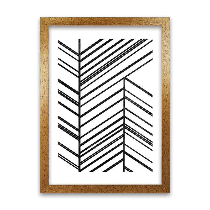 Black White Rough Line Print Oak Grain