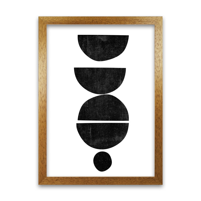 Mid Century Abstract Shapes Original Oak Grain