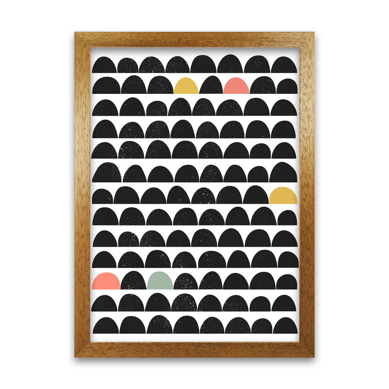 Mid Century Black and Color Oak Grain
