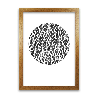 Mid Century Dots Circle Original Oak Grain