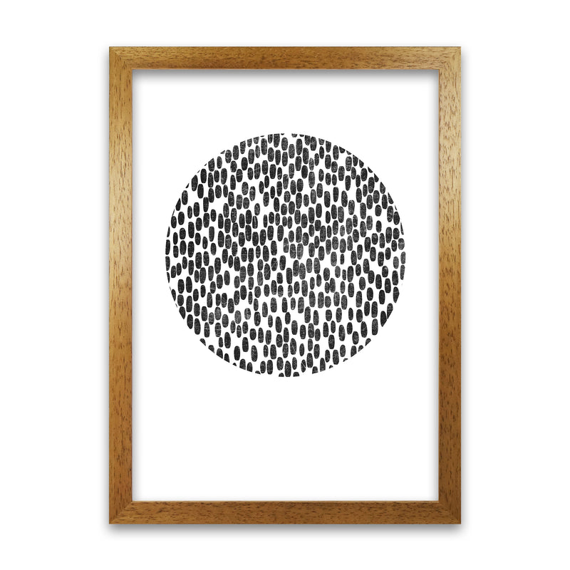 Mid Century Dots Circle Original Oak Grain