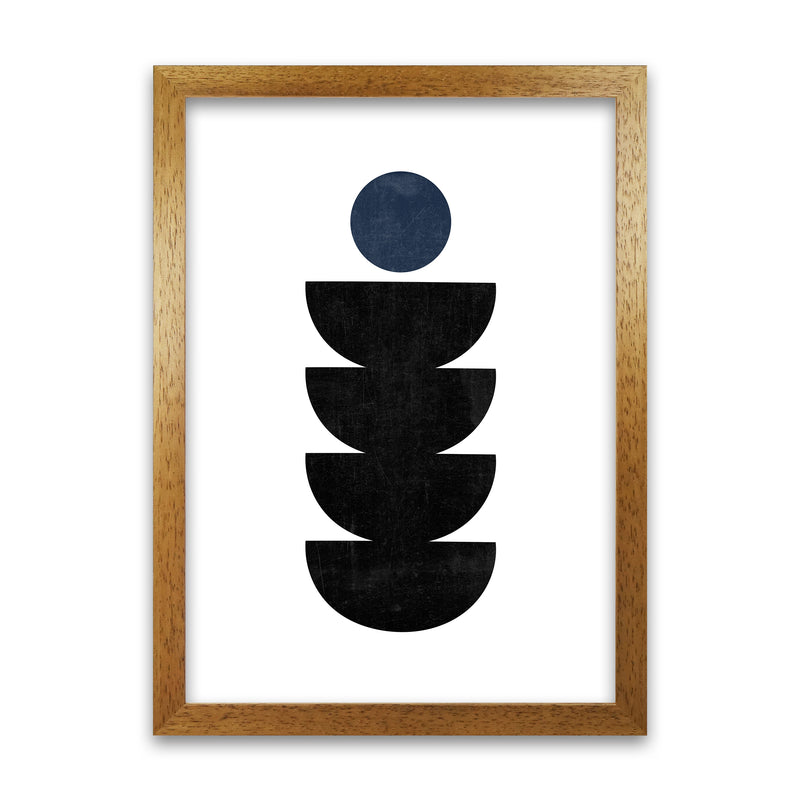 Mid Century Shapes Navy Dot Oak Grain
