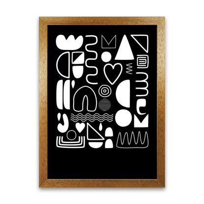 White and Black Scandi Shapes Oak Grain