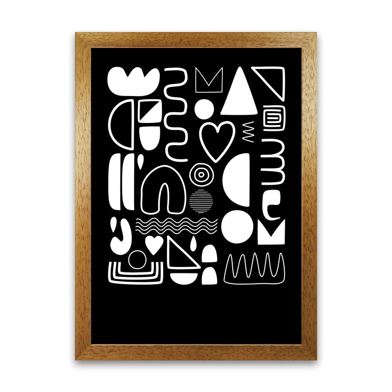 White and Black Scandi Shapes Oak Grain