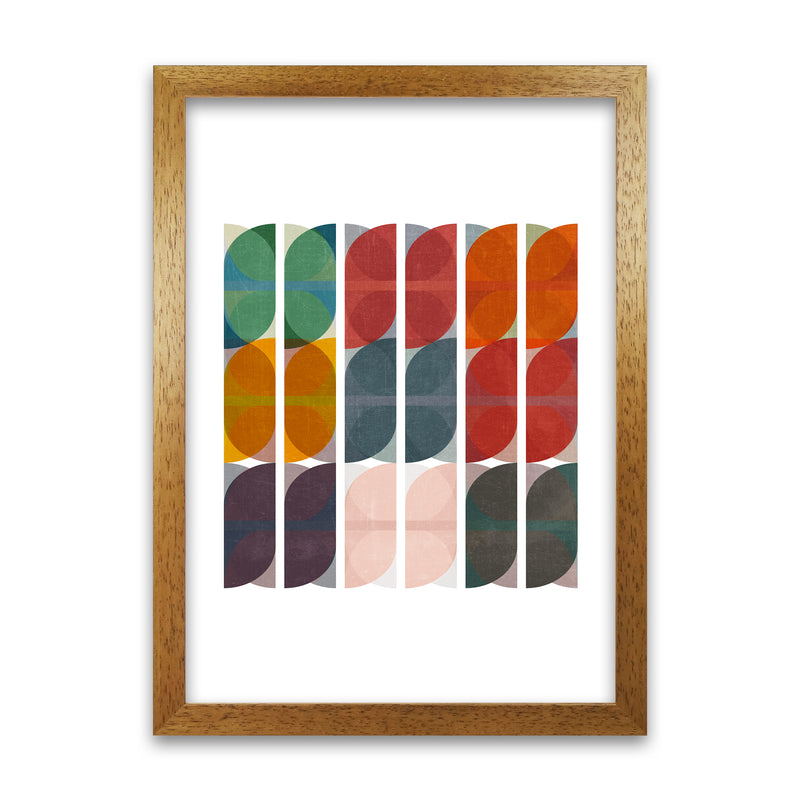 Mid Century Colourful Abstract Art Print A Oak Grain