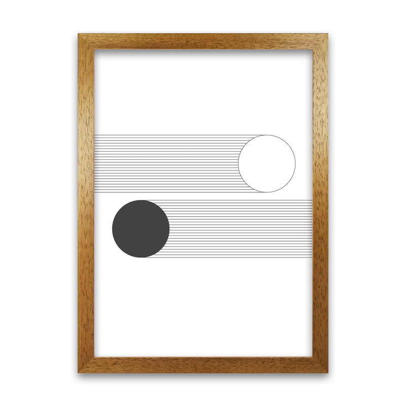 Mid Century Bauhaus Abstract Black and White Oak Grain