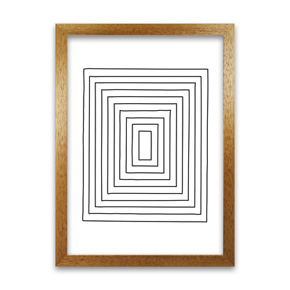 Geometric Set of 2 Black and White  Print B Oak Grain