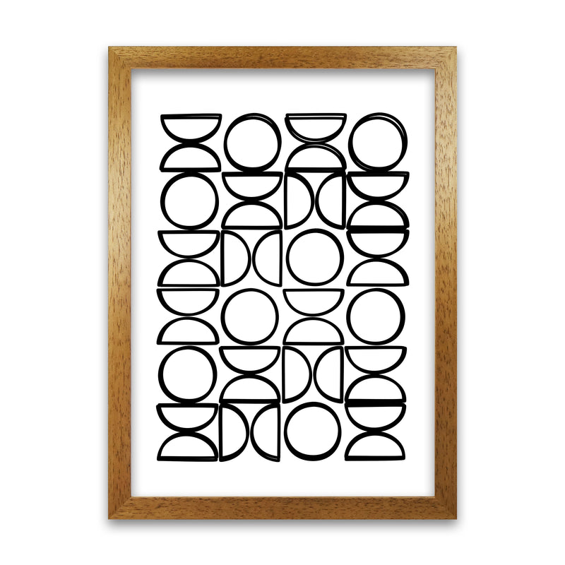 Black and White Mid Century Geometric Print A Oak Grain