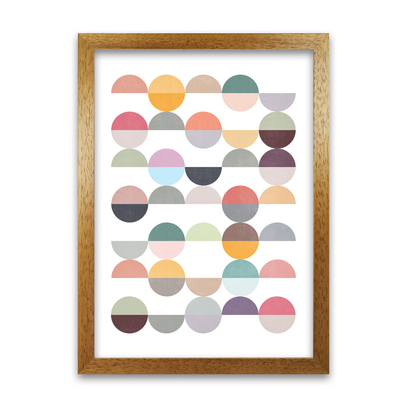 Scandinavian Colorful Circle Art Original Oak Grain