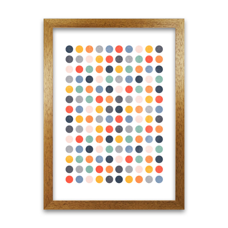 Scandinavian Dots Artwork Original Oak Grain