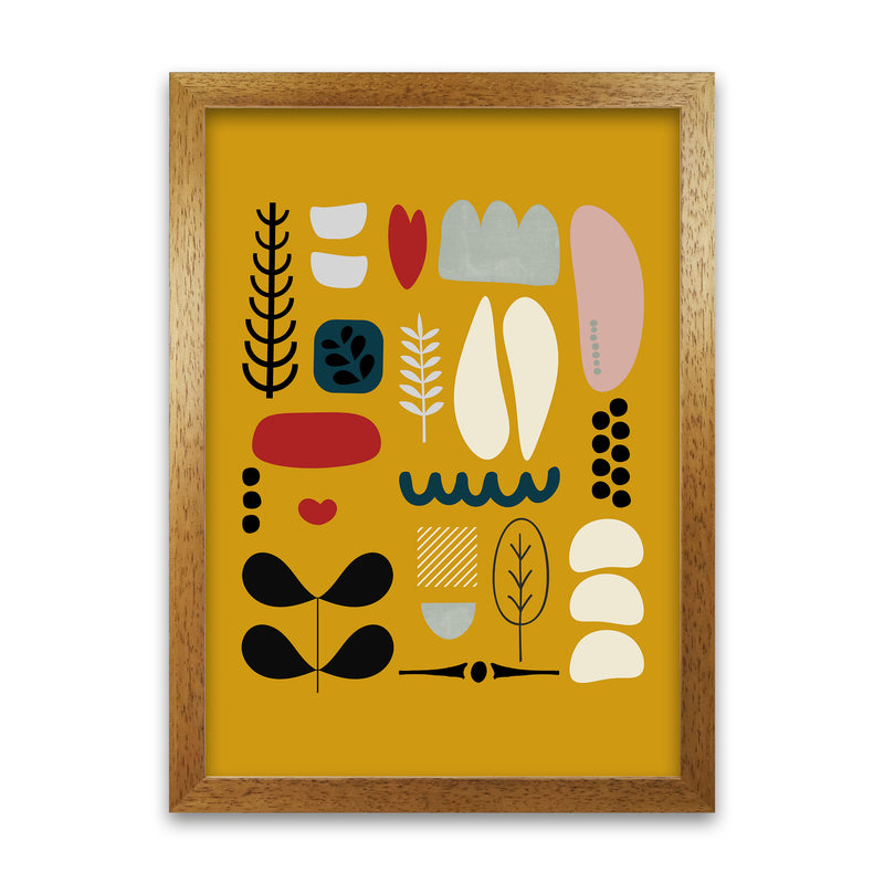 Scandinavian Folk on Yellow Original Oak Grain