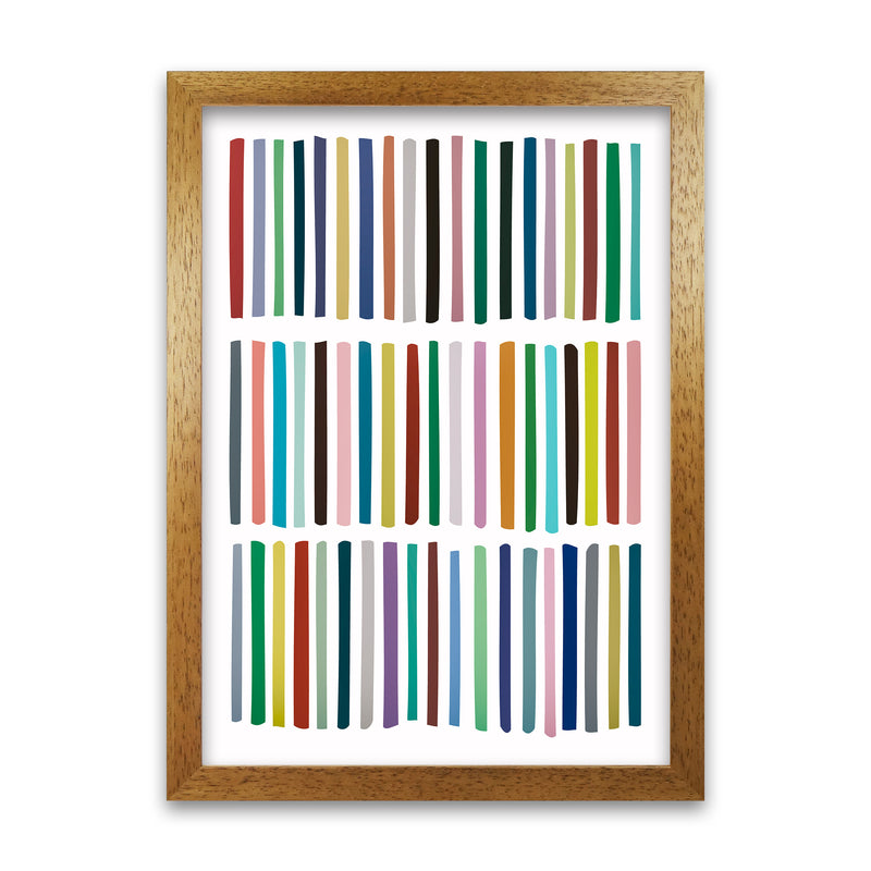 Scandinavian Multicolour Lines Original Oak Grain