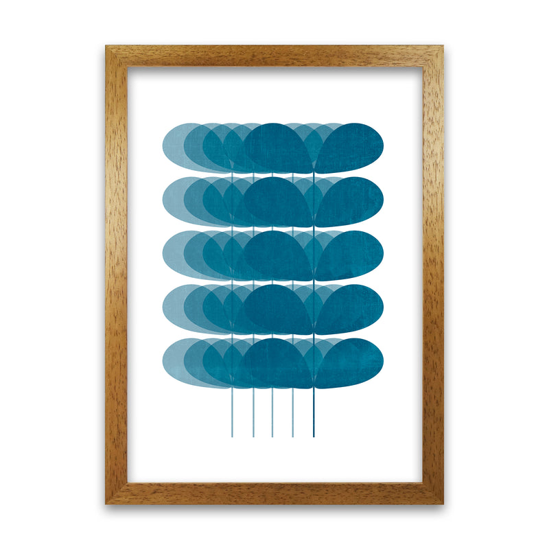 Scandinavian Turquoise Leaves Original Oak Grain
