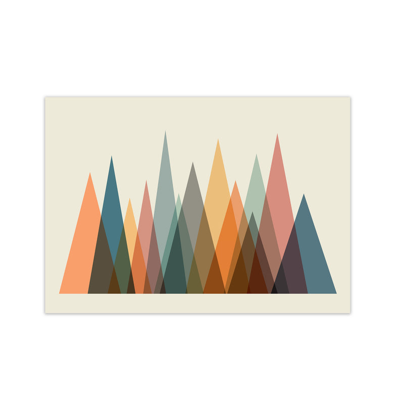 Mid Century Abstract Mountain Original Print Only