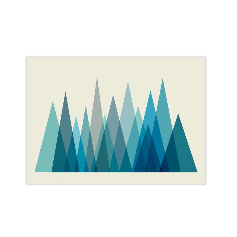 Mid Century Blue Mountains Original Print Only