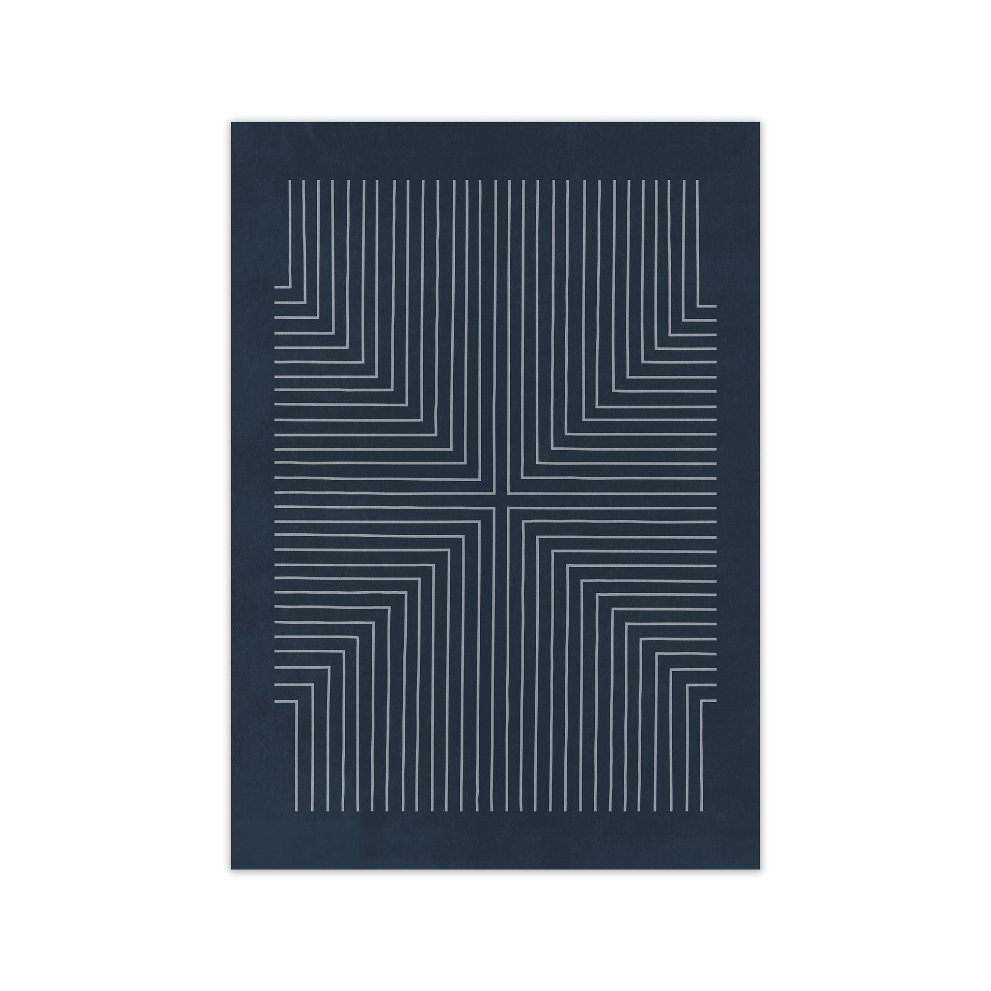 Mid Century Geometric Blue Original Print Only