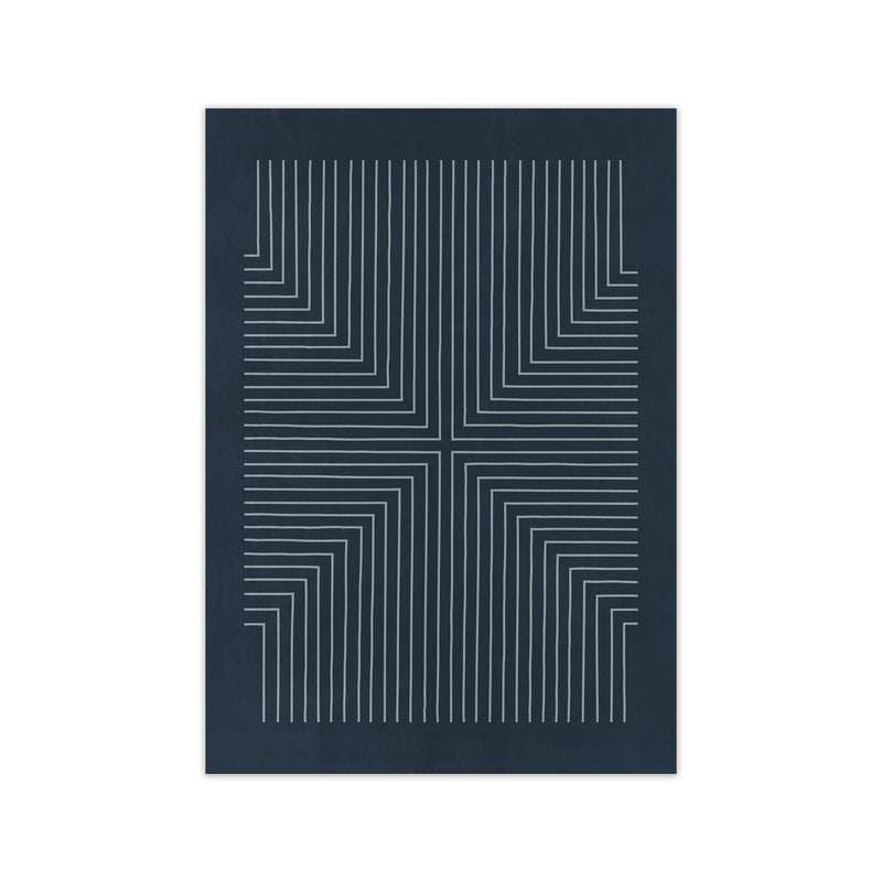 Mid Century Geometric Blue Original Print Only