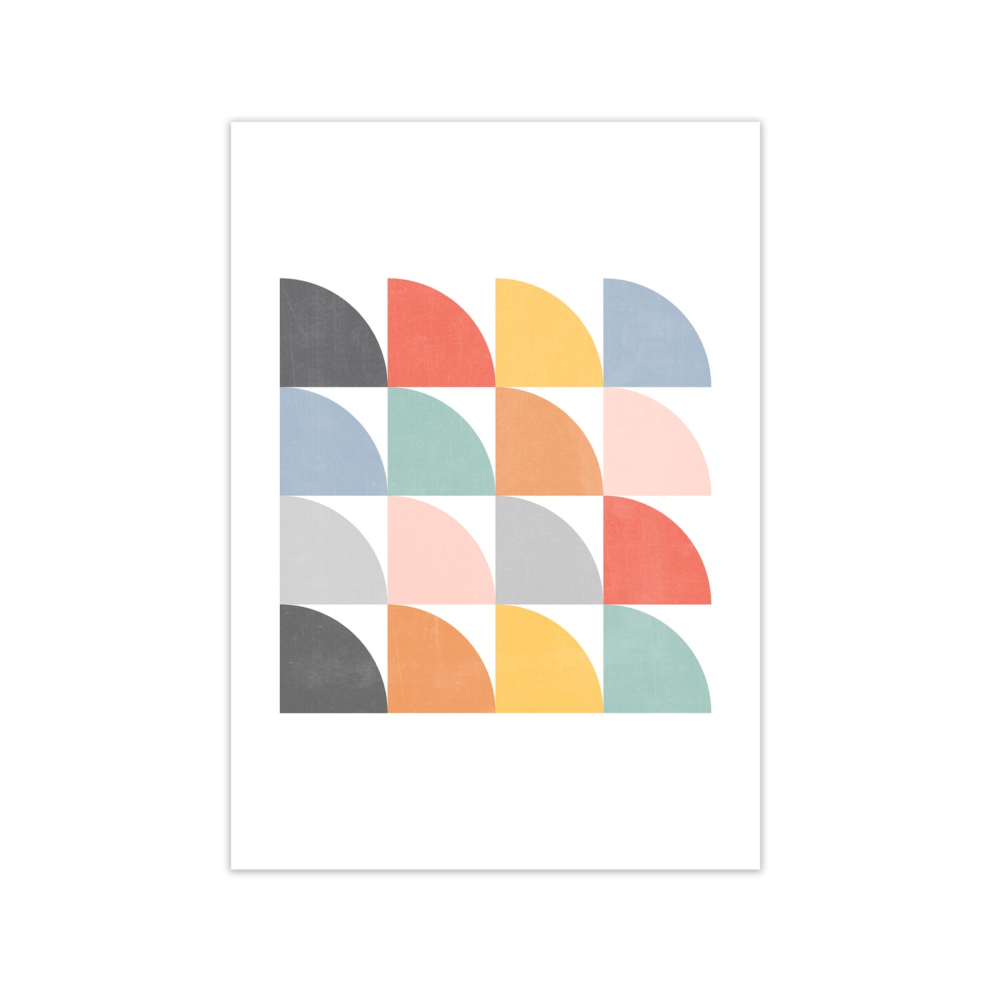 Scandinavian Quarter Circles Original flat Print Only