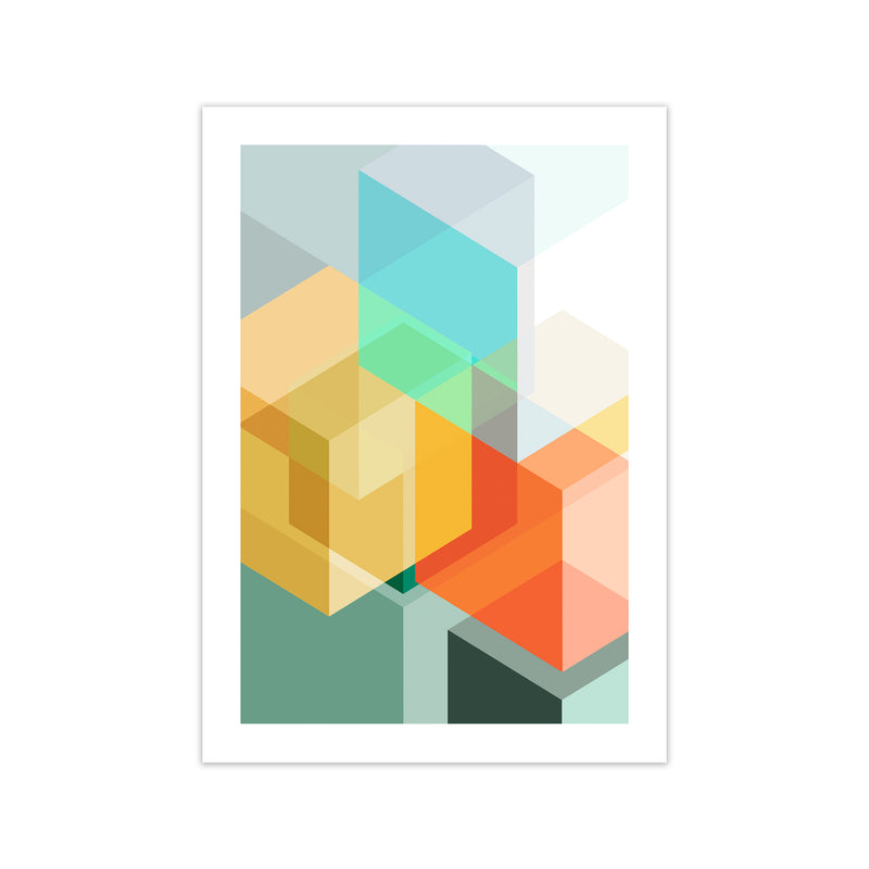 Abstract Colourful Cubes Original Print Only