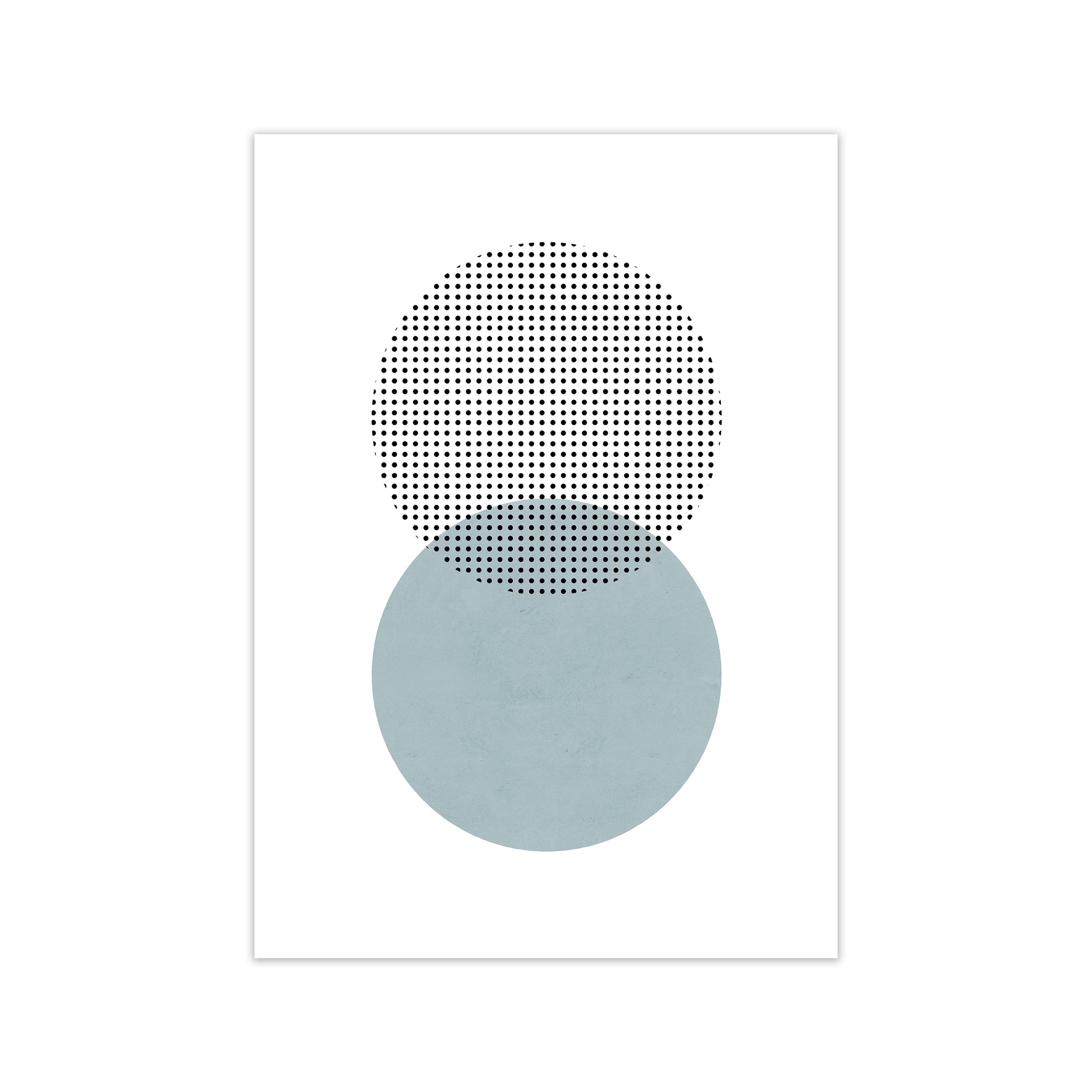 Blue and Black Abstract Circles Print Only