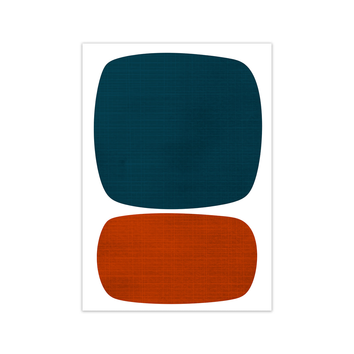 Blue and Orange Mid Century Print Only