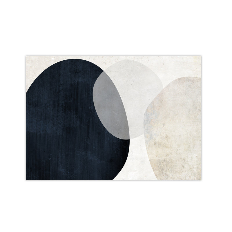 Blue and White Abstract Textured Print Only
