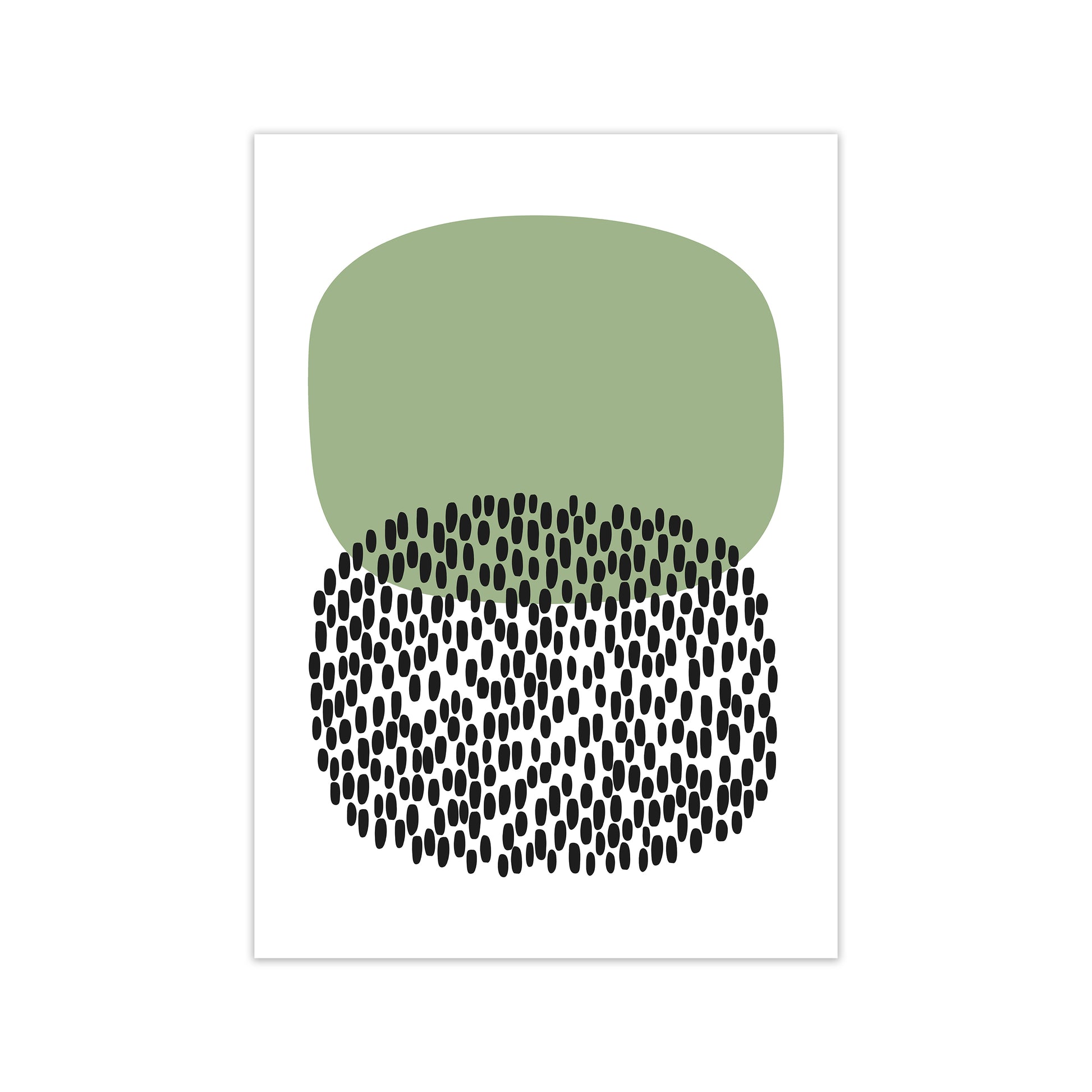 Green and Black Abstract Original Print Only
