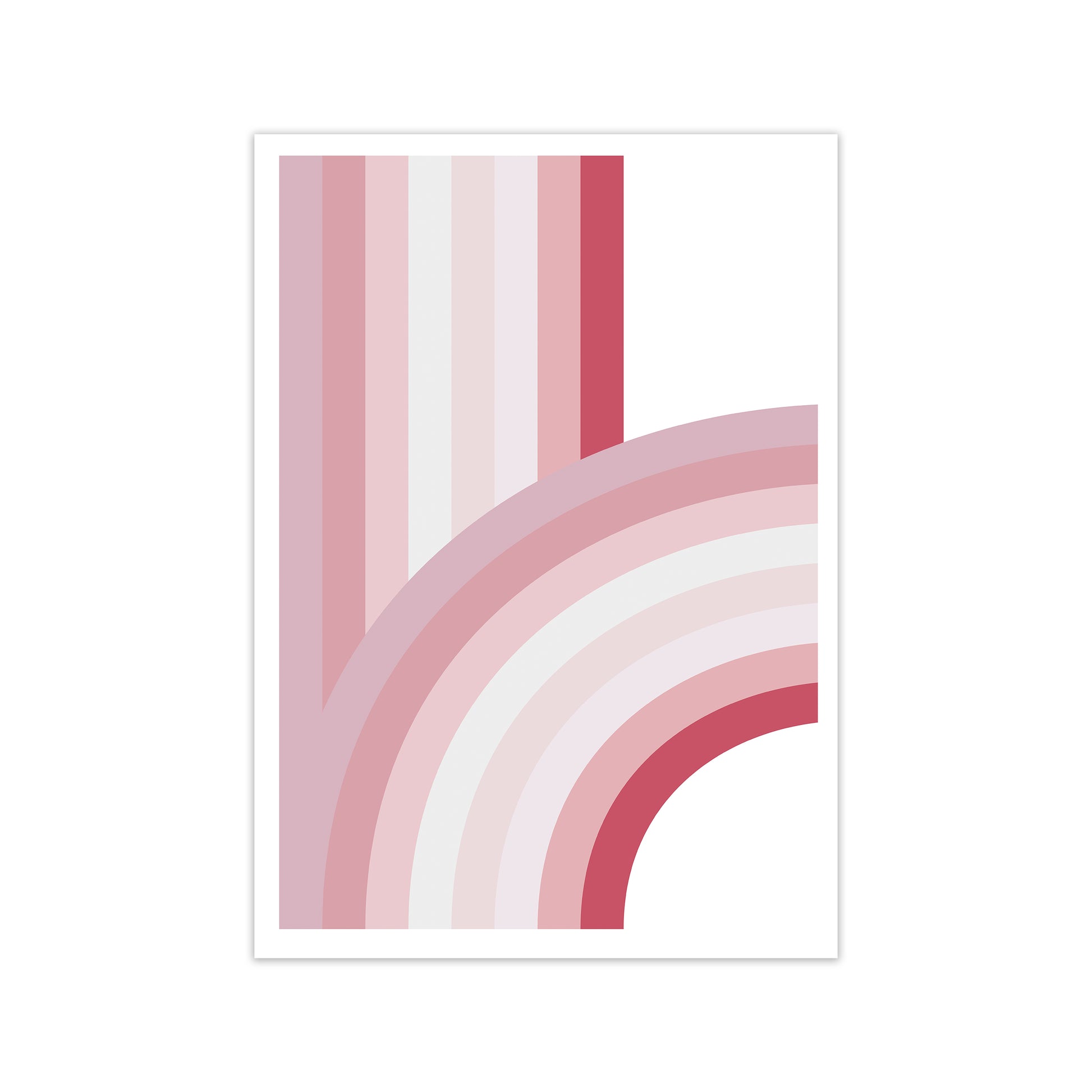 Pink Nursery Rainbow Wall Art Print Only
