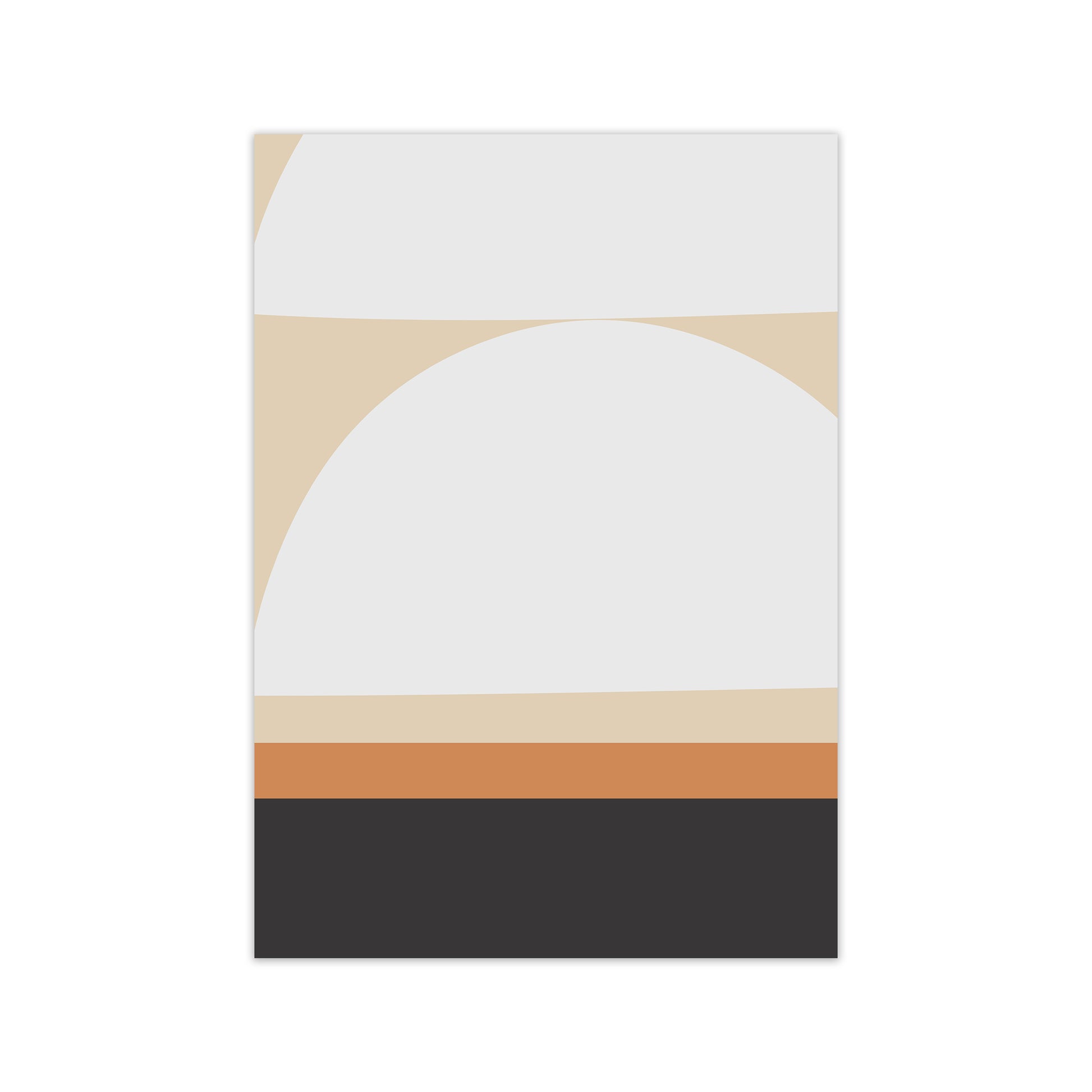 White Abstract Shapes Original Print Only