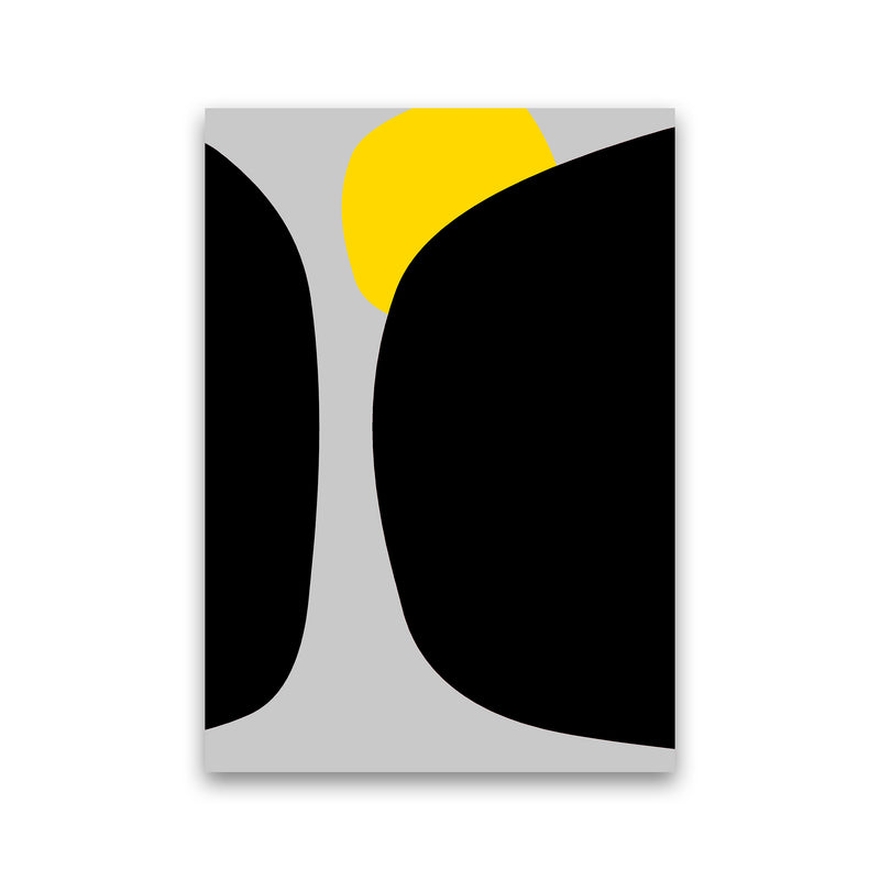 Abstract Black Shapes with Yellow Original B Art Print by Print Punk Studio Print Only