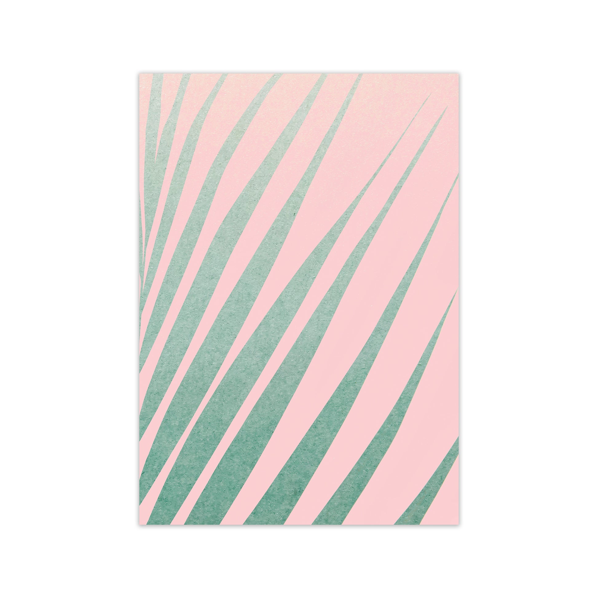 Green Leaves Pink Right Wall Original Print Only
