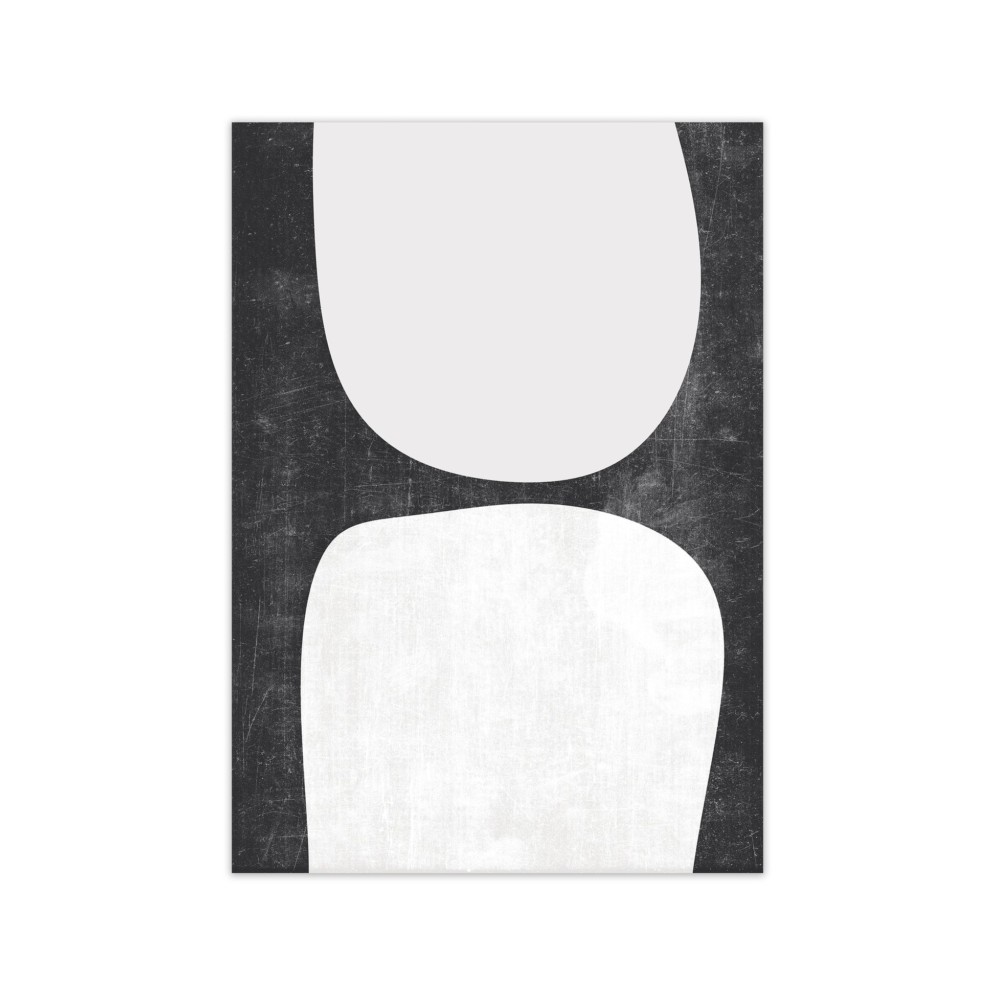 Mid Century Black and White Grunge Wall Art A A1 Print Only