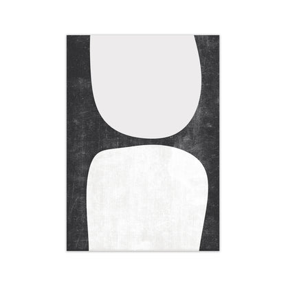 Mid Century Black and White Grunge Wall Art A A1 Print Only