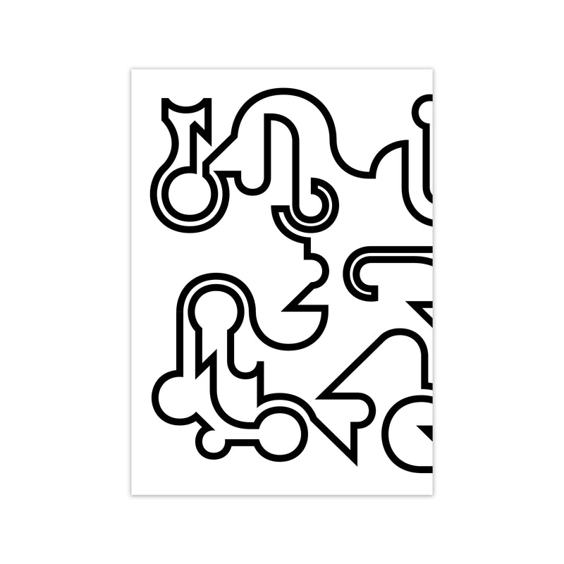 Abstract Black and White Minimal Line Left Art Print by Print Punk Studio Print Only