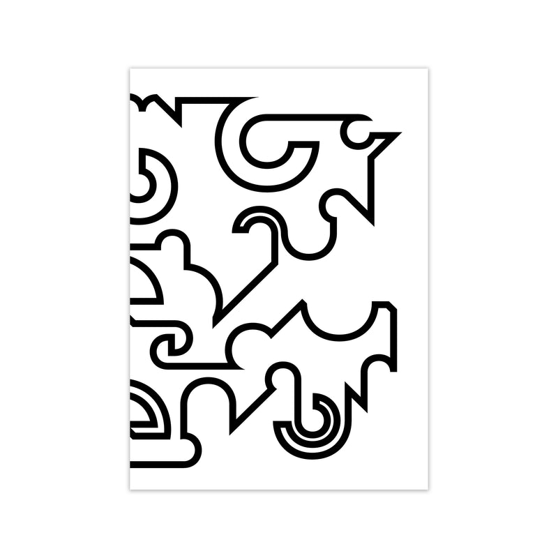 Abstract Black and White Minimal Line Right Art Print by Print Punk Studio Print Only