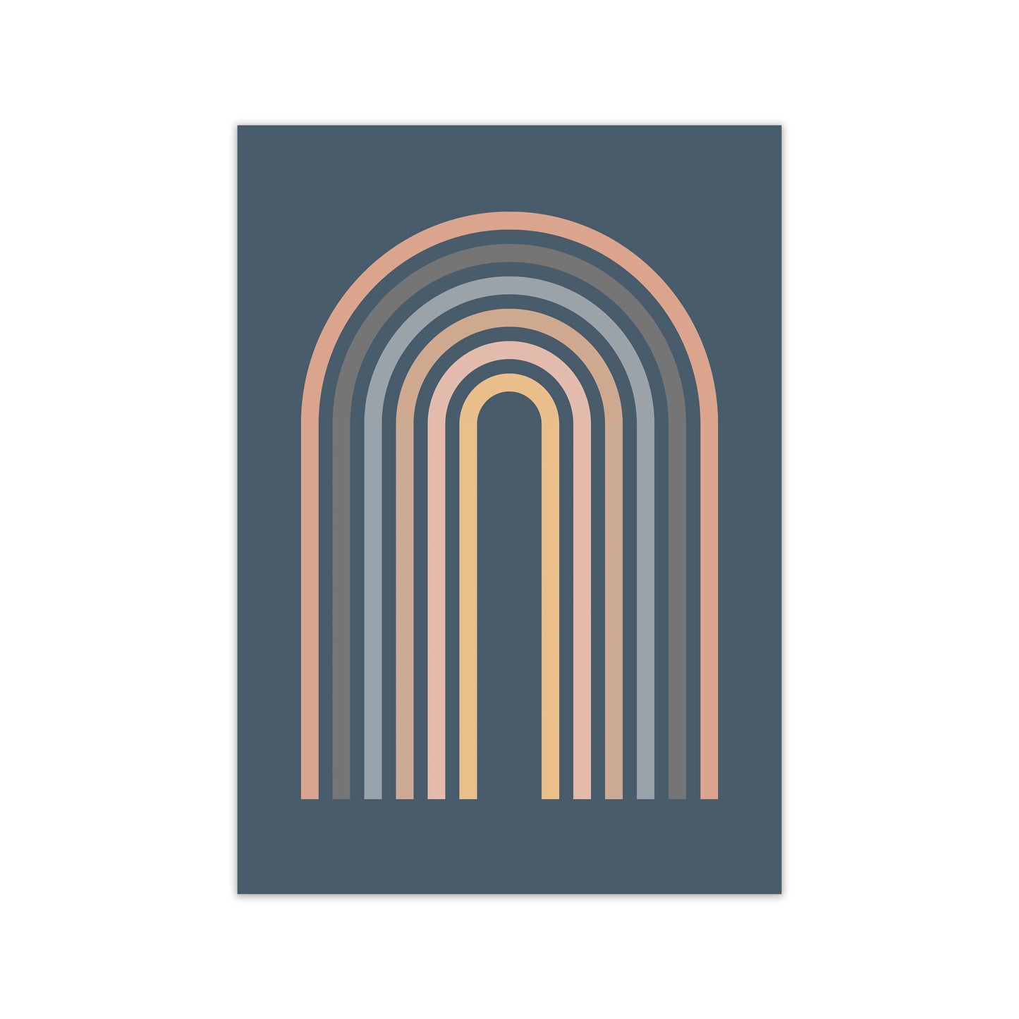 Mid Century Blue Wall Art Print A Print Only