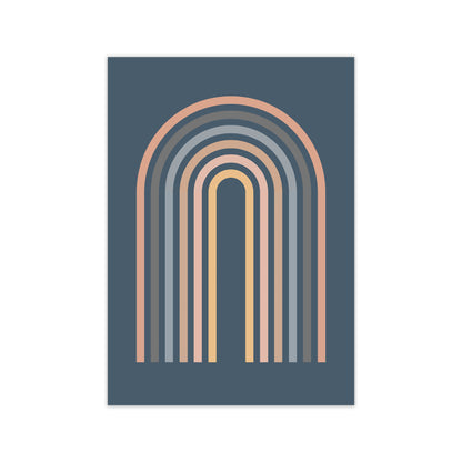 Mid Century Blue Wall Art Print A Print Only