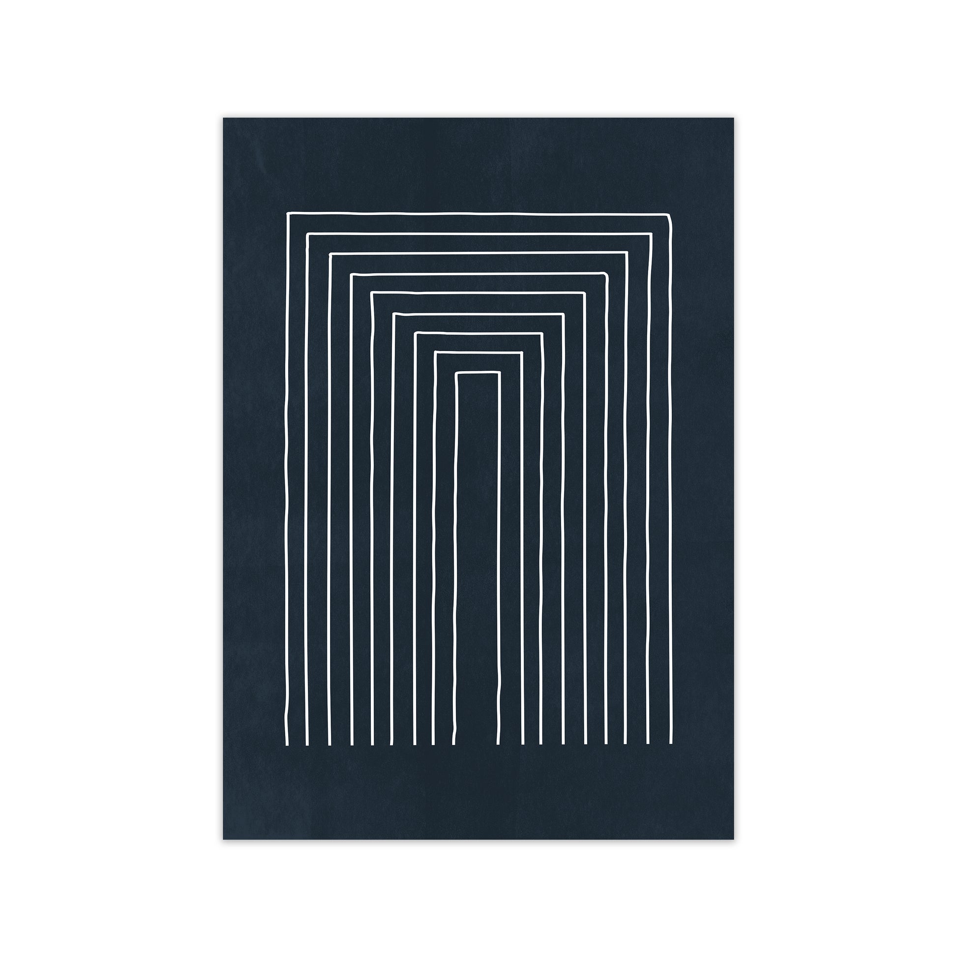 Mid Century Modern Blue Print A Print Only