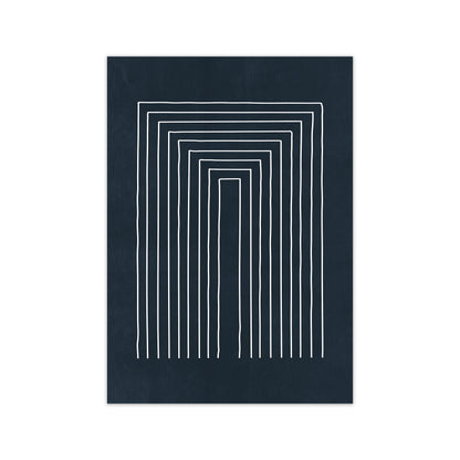 Mid Century Modern Blue Print A Print Only