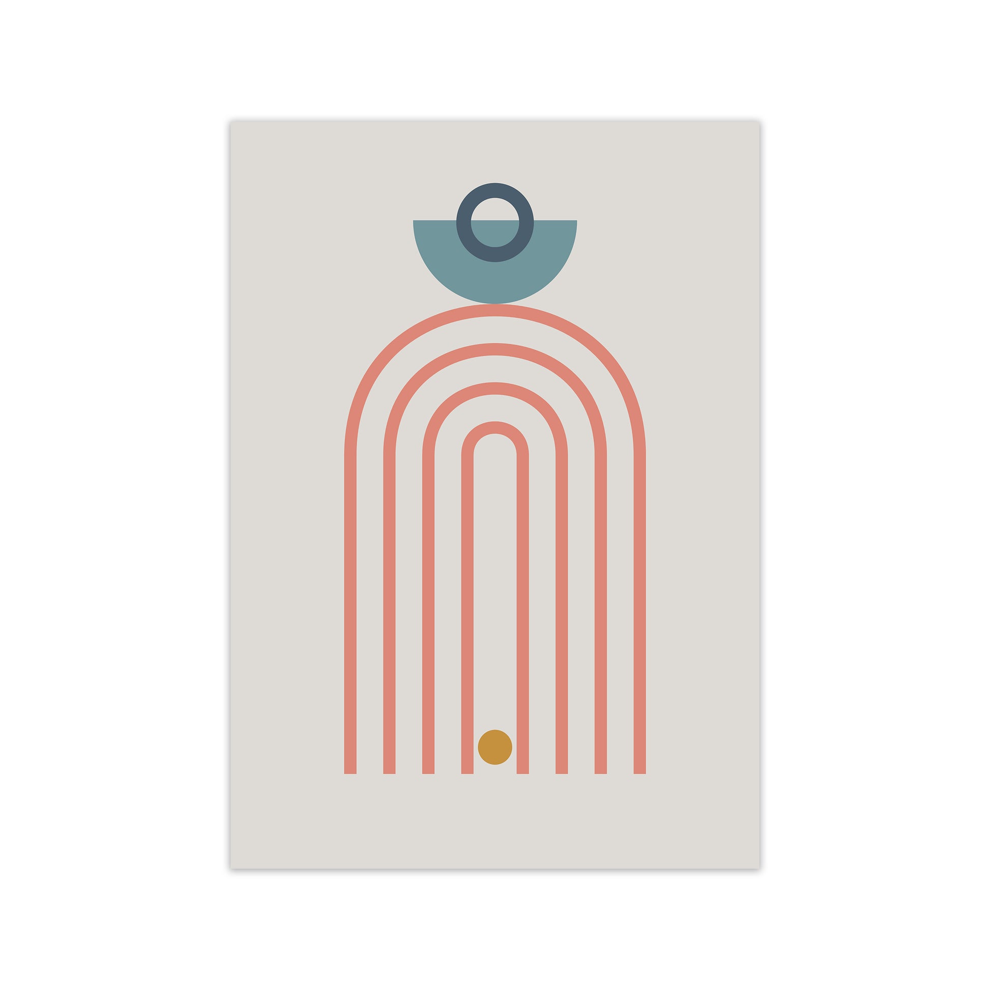 Mid Century Modern Prints on Grey A A1 Print Only